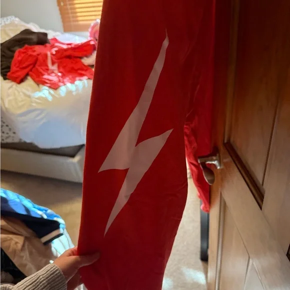 Aviator Nation Red Lightning Bolt Track Joggers - Picture 3 of 4